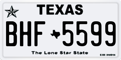 TX license plate BHF5599