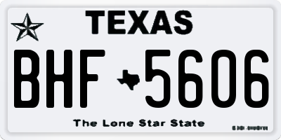 TX license plate BHF5606