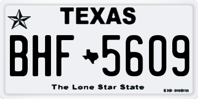 TX license plate BHF5609