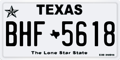 TX license plate BHF5618