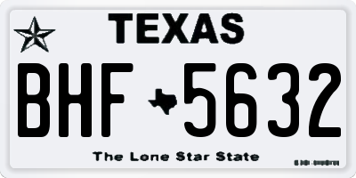 TX license plate BHF5632
