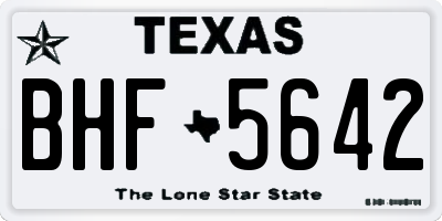 TX license plate BHF5642