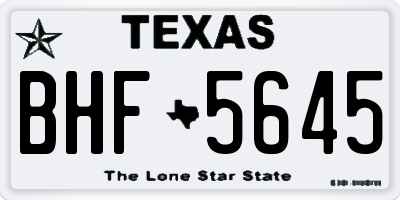 TX license plate BHF5645