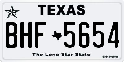 TX license plate BHF5654