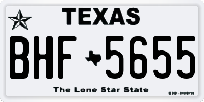 TX license plate BHF5655