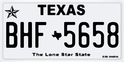 TX license plate BHF5658