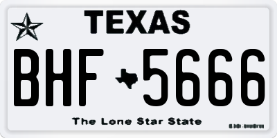 TX license plate BHF5666