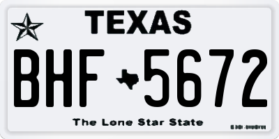 TX license plate BHF5672