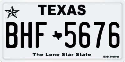 TX license plate BHF5676