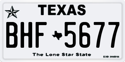 TX license plate BHF5677