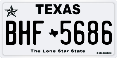 TX license plate BHF5686