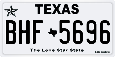 TX license plate BHF5696