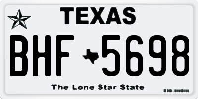 TX license plate BHF5698