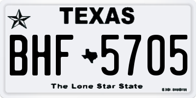 TX license plate BHF5705