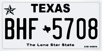 TX license plate BHF5708
