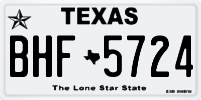 TX license plate BHF5724