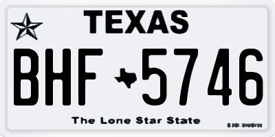 TX license plate BHF5746