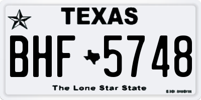 TX license plate BHF5748