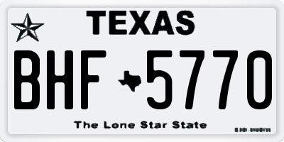 TX license plate BHF5770