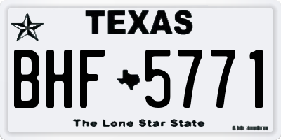 TX license plate BHF5771