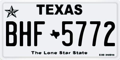 TX license plate BHF5772