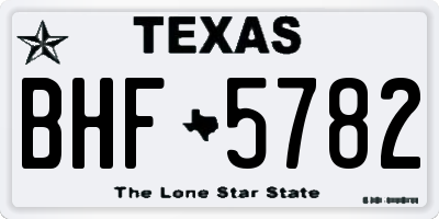 TX license plate BHF5782