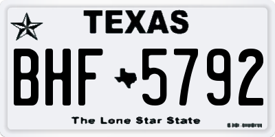 TX license plate BHF5792