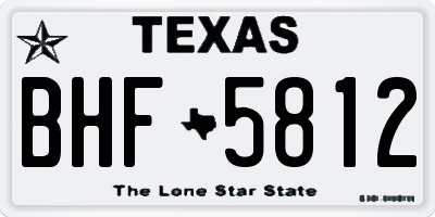 TX license plate BHF5812