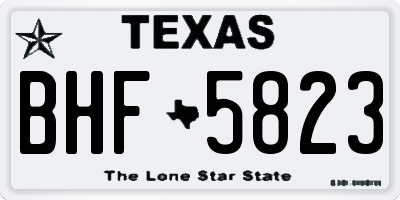 TX license plate BHF5823