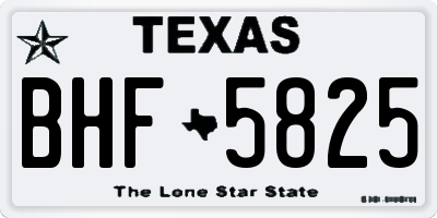 TX license plate BHF5825