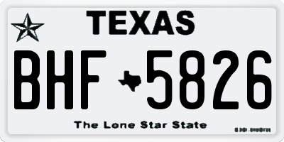 TX license plate BHF5826