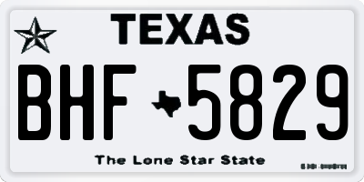 TX license plate BHF5829