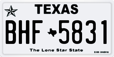 TX license plate BHF5831