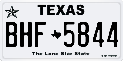 TX license plate BHF5844