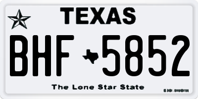 TX license plate BHF5852