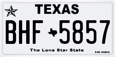 TX license plate BHF5857
