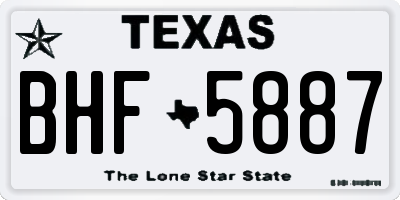 TX license plate BHF5887