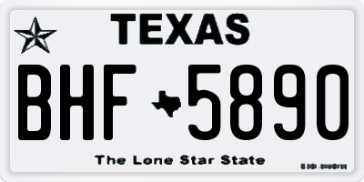 TX license plate BHF5890