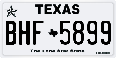 TX license plate BHF5899