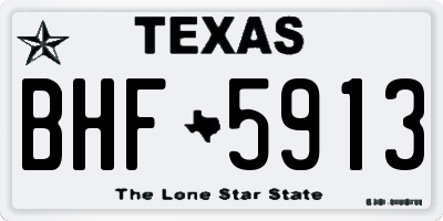 TX license plate BHF5913