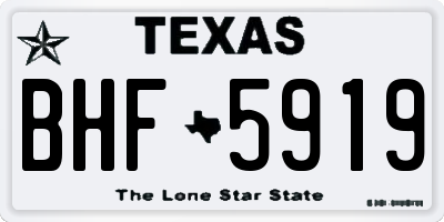 TX license plate BHF5919