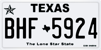 TX license plate BHF5924