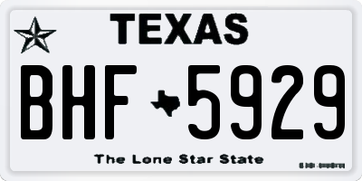 TX license plate BHF5929