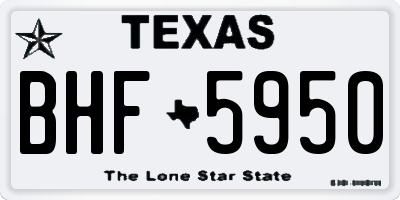 TX license plate BHF5950