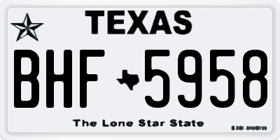 TX license plate BHF5958