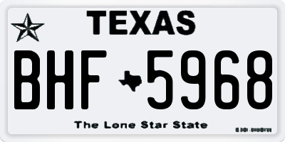 TX license plate BHF5968