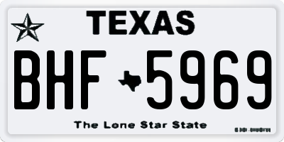 TX license plate BHF5969