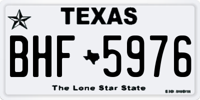 TX license plate BHF5976