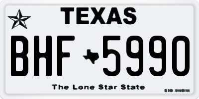 TX license plate BHF5990