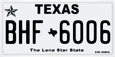 TX license plate BHF6006